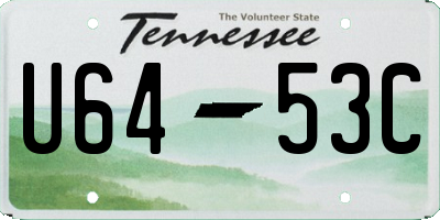 TN license plate U6453C