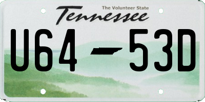 TN license plate U6453D