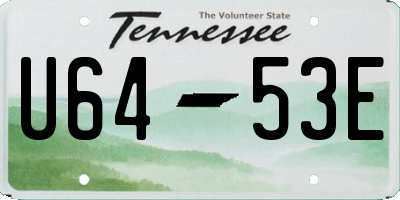 TN license plate U6453E