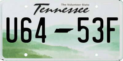 TN license plate U6453F