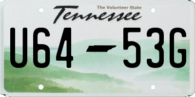 TN license plate U6453G