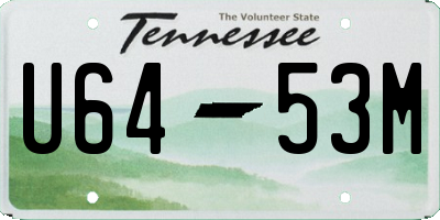 TN license plate U6453M