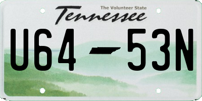 TN license plate U6453N