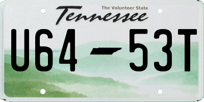TN license plate U6453T