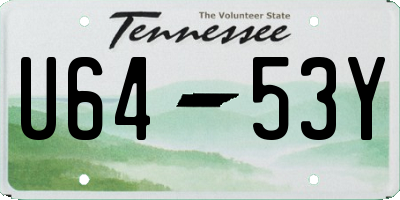 TN license plate U6453Y