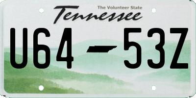 TN license plate U6453Z