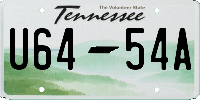 TN license plate U6454A