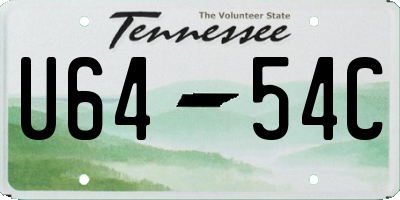 TN license plate U6454C