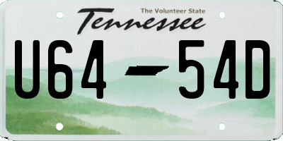TN license plate U6454D