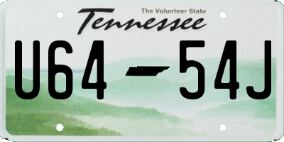 TN license plate U6454J