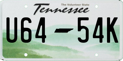 TN license plate U6454K