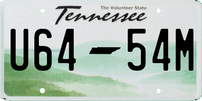 TN license plate U6454M