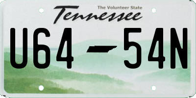 TN license plate U6454N