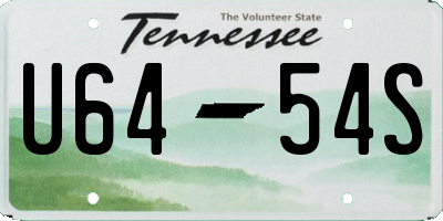 TN license plate U6454S