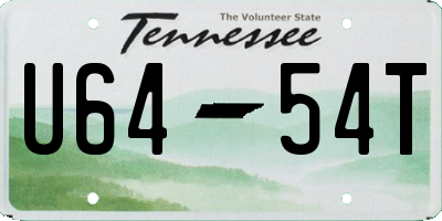 TN license plate U6454T