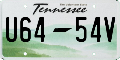 TN license plate U6454V