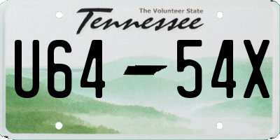 TN license plate U6454X