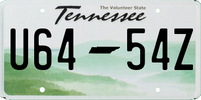 TN license plate U6454Z
