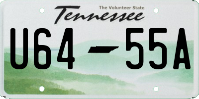 TN license plate U6455A