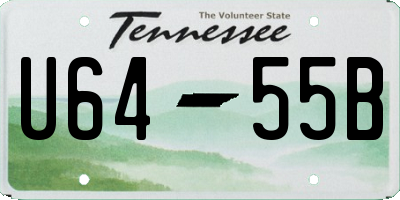 TN license plate U6455B