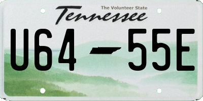 TN license plate U6455E