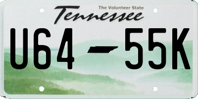 TN license plate U6455K