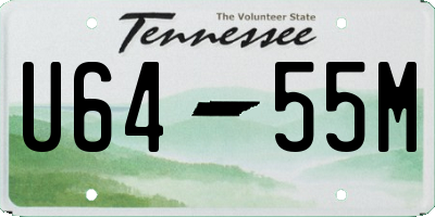 TN license plate U6455M