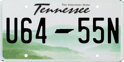 TN license plate U6455N