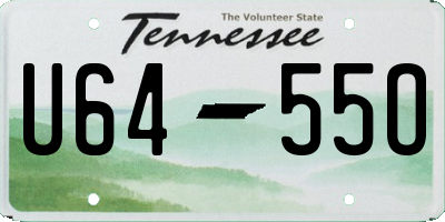 TN license plate U6455O