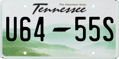 TN license plate U6455S
