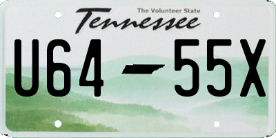 TN license plate U6455X