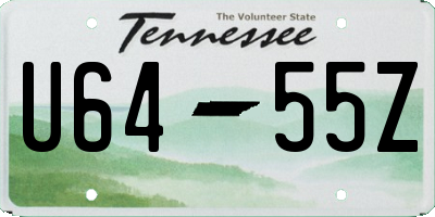 TN license plate U6455Z