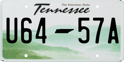 TN license plate U6457A
