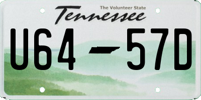 TN license plate U6457D
