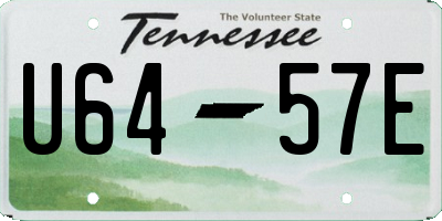 TN license plate U6457E