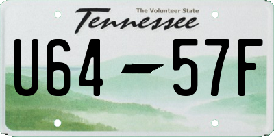 TN license plate U6457F