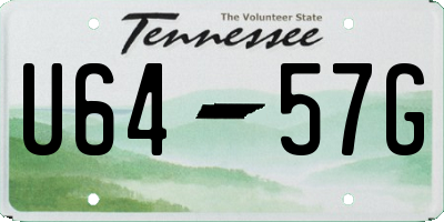TN license plate U6457G
