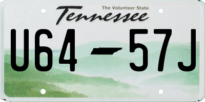 TN license plate U6457J