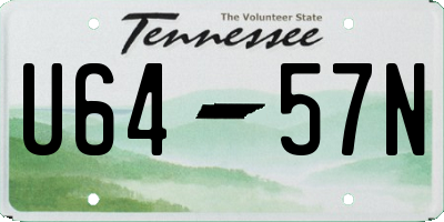 TN license plate U6457N