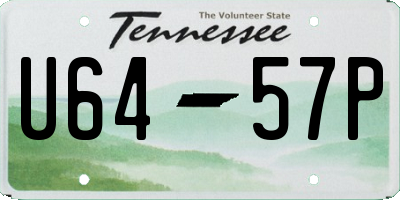 TN license plate U6457P