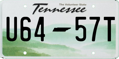 TN license plate U6457T