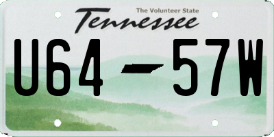 TN license plate U6457W