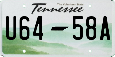 TN license plate U6458A