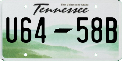TN license plate U6458B