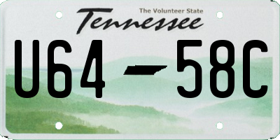 TN license plate U6458C