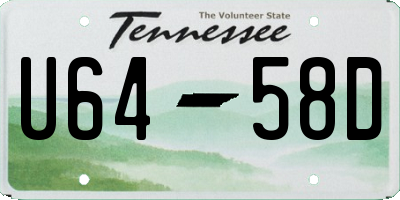 TN license plate U6458D