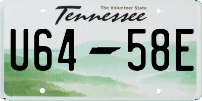 TN license plate U6458E
