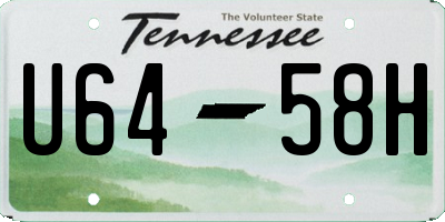 TN license plate U6458H