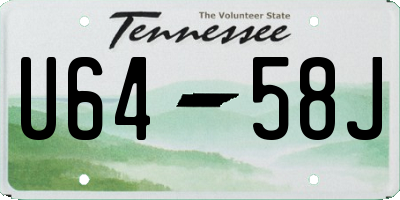 TN license plate U6458J