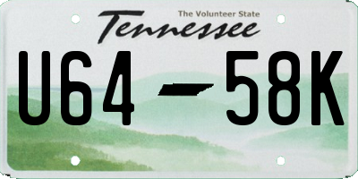 TN license plate U6458K